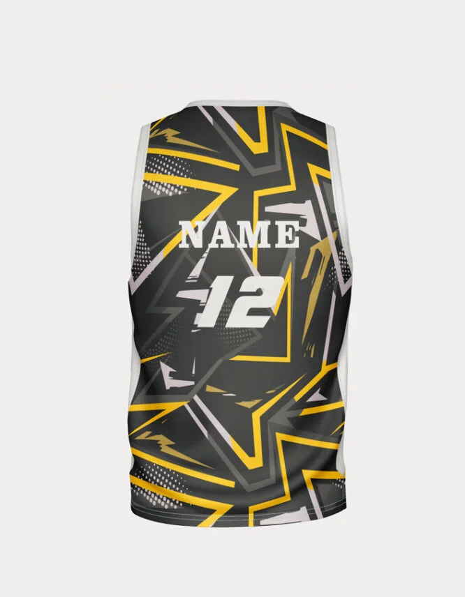 back view of basketball uniform jersey